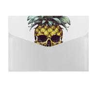 HETVBNS 6 Pockets Expanding File Folder Durable Waterproof A4 Letter Size Folders, Cool Skull Pineapple Accordion File Organizer for Office, Home & Travel