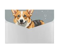 HETVBNS 6 Pockets Expanding File Folder Durable Waterproof A4 Letter Size Folders, Corgi Pattern Corgi Pattern Accordion File Organizer for Office, Home & Travel