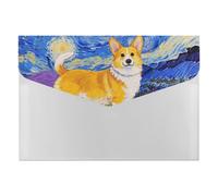 HETVBNS 6 Pockets Expanding File Folder Durable Waterproof A4 Letter Size Folders, Corgi Starry Night Accordion File Organizer for Office, Home & Travel