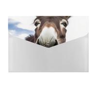 HETVBNS 6 Pockets Expanding File Folder Durable Waterproof A4 Letter Size Folders, Cute Funny Donkey Accordion File Organizer for Office, Home & Travel