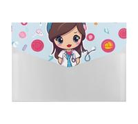 HETVBNS 6 Pockets Expanding File Folder Durable Waterproof A4 Letter Size Folders, Cute Nurse Accordion File Organizer for Office, Home & Travel