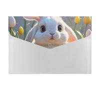HETVBNS 6 Pockets Expanding File Folder Durable Waterproof A4 Letter Size Folders, Easter Bunny Accordion File Organizer for Office, Home & Travel