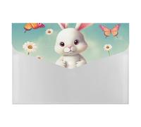 HETVBNS 6 Pockets Expanding File Folder Durable Waterproof A4 Letter Size Folders, Easter Bunny with Eggs Accordion File Organizer for Office, Home & Travel
