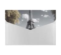 HETVBNS 6 Pockets Expanding File Folder Durable Waterproof A4 Letter Size Folders, Eiffel Tower Accordion File Organizer for Office, Home & Travel