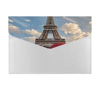HETVBNS 6 Pockets Expanding File Folder Durable Waterproof A4 Letter Size Folders, Eiffel Tower with Red Umbrella Accordion File Organizer for Office, Home & Travel