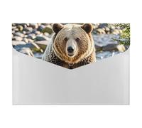 HETVBNS 6 Pockets Expanding File Folder Durable Waterproof A4 Letter Size Folders, Encounter Animal Bear Accordion File Organizer for Office, Home & Travel