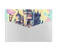 HETVBNS 6 Pockets Expanding File Folder Durable Waterproof A4 Letter Size Folders, Fairytale Castle Accordion File Organizer for Office, Home & Travel