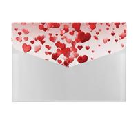HETVBNS 6 Pockets Expanding File Folder Durable Waterproof A4 Letter Size Folders, Falling Red Hearts Accordion File Organizer for Office, Home & Travel