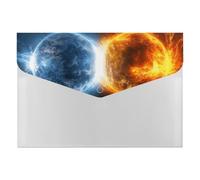 HETVBNS 6 Pockets Expanding File Folder Durable Waterproof A4 Letter Size Folders, Fire and Water Planets Accordion File Organizer for Office, Home & Travel