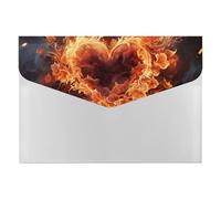 HETVBNS 6 Pockets Expanding File Folder Durable Waterproof A4 Letter Size Folders, Fire Flowers and Heart Accordion File Organizer for Office, Home & Travel