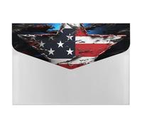 HETVBNS 6 Pockets Expanding File Folder Durable Waterproof A4 Letter Size Folders, Flag Stars Accordion File Organizer for Office, Home & Travel