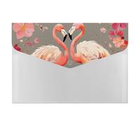 HETVBNS 6 Pockets Expanding File Folder Durable Waterproof A4 Letter Size Folders, Flamingos and Flowers Accordion File Organizer for Office, Home & Travel