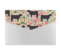 HETVBNS 6 Pockets Expanding File Folder Durable Waterproof A4 Letter Size Folders, Flower Show Steer Cows Cattle Accordion File Organizer for Office, Home & Travel