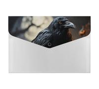 HETVBNS 6 Pockets Expanding File Folder Durable Waterproof A4 Letter Size Folders, Frightening Halloween Crow Accordion File Organizer for Office, Home & Travel