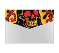 HETVBNS 6 Pockets Expanding File Folder Durable Waterproof A4 Letter Size Folders, Ghost Skull Accordion File Organizer for Office, Home & Travel