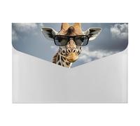 HETVBNS 6 Pockets Expanding File Folder Durable Waterproof A4 Letter Size Folders, Giraffe Wearing Sunglasses Accordion File Organizer for Office, Home & Travel