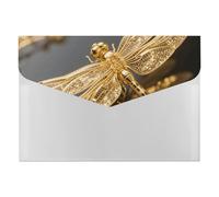 HETVBNS 6 Pockets Expanding File Folder Durable Waterproof A4 Letter Size Folders, Gold Exquisite Dragonfly Accordion File Organizer for Office, Home & Travel