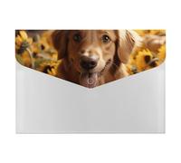 HETVBNS 6 Pockets Expanding File Folder Durable Waterproof A4 Letter Size Folders, Golden Retriever Sunflower Accordion File Organizer for Office, Home & Travel