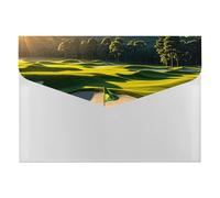 HETVBNS 6 Pockets Expanding File Folder Durable Waterproof A4 Letter Size Folders, Green Golf Course Accordion File Organizer for Office, Home & Travel