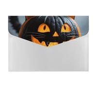 HETVBNS 6 Pockets Expanding File Folder Durable Waterproof A4 Letter Size Folders, Halloween Black Cat Pumpkin Accordion File Organizer for Office, Home & Travel
