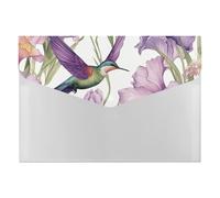 HETVBNS 6 Pockets Expanding File Folder Durable Waterproof A4 Letter Size Folders, Hummingbirds Irises Flowers Accordion File Organizer for Office, Home & Travel