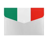 HETVBNS 6 Pockets Expanding File Folder Durable Waterproof A4 Letter Size Folders, Italy Flag Accordion File Organizer for Office, Home & Travel