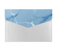 HETVBNS 6 Pockets Expanding File Folder Durable Waterproof A4 Letter Size Folders, Light Blue White Crack Marble Accordion File Organizer for Office, Home & Travel