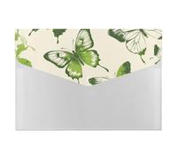 HETVBNS 6 Pockets Expanding File Folder Durable Waterproof A4 Letter Size Folders, Lime Green Butterfly Accordion File Organizer for Office, Home & Travel
