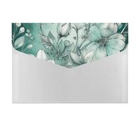 HETVBNS 6 Pockets Expanding File Folder Durable Waterproof A4 Letter Size Folders, Mint Green Floral Accordion File Organizer for Office, Home & Travel