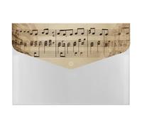 HETVBNS 6 Pockets Expanding File Folder Durable Waterproof A4 Letter Size Folders, Music Notes on Old Paper Accordion File Organizer for Office, Home & Travel