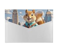 HETVBNS 6 Pockets Expanding File Folder Durable Waterproof A4 Letter Size Folders, New York and Squirrel Accordion File Organizer for Office, Home & Travel