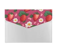 HETVBNS 6 Pockets Expanding File Folder Durable Waterproof A4 Letter Size Folders, Pink Strawberry Accordion File Organizer for Office, Home & Travel