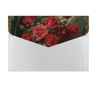 HETVBNS 6 Pockets Expanding File Folder Durable Waterproof A4 Letter Size Folders, Red Roses Accordion File Organizer for Office, Home & Travel