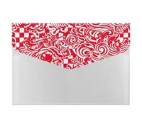 HETVBNS 6 Pockets Expanding File Folder Durable Waterproof A4 Letter Size Folders, Red White Accordion File Organizer for Office, Home & Travel