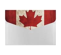 HETVBNS 6 Pockets Expanding File Folder Durable Waterproof A4 Letter Size Folders, Retro Canada Flag Accordion File Organizer for Office, Home & Travel