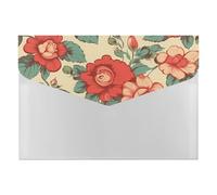 HETVBNS 6 Pockets Expanding File Folder Durable Waterproof A4 Letter Size Folders, Retro Flower Accordion File Organizer for Office, Home & Travel