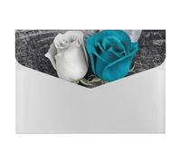 HETVBNS 6 Pockets Expanding File Folder Durable Waterproof A4 Letter Size Folders, Teal Gray Rose Accordion File Organizer for Office, Home & Travel