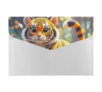 HETVBNS 6 Pockets Expanding File Folder Durable Waterproof A4 Letter Size Folders, Tiger Stripes Orange Accordion File Organizer for Office, Home & Travel