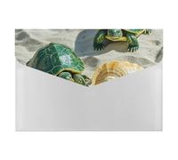 HETVBNS 6 Pockets Expanding File Folder Durable Waterproof A4 Letter Size Folders, Two Turtles and Shells Accordion File Organizer for Office, Home & Travel