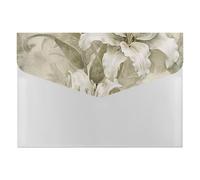 HETVBNS 6 Pockets Expanding File Folder Durable Waterproof A4 Letter Size Folders, Two White Lilies Accordion File Organizer for Office, Home & Travel