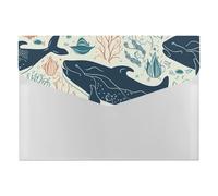 HETVBNS 6 Pockets Expanding File Folder Durable Waterproof A4 Letter Size Folders, Underwater Whale Accordion File Organizer for Office, Home & Travel