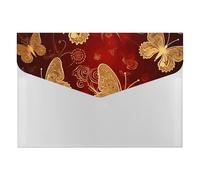 HETVBNS 6 Pockets Expanding File Folder Durable Waterproof A4 Letter Size Folders, Valentine Hearts Golden Butterfly Accordion File Organizer for Office, Home & Travel