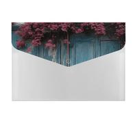 HETVBNS 6 Pockets Expanding File Folder Durable Waterproof A4 Letter Size Folders, Vintage Blue Wood Accordion File Organizer for Office, Home & Travel