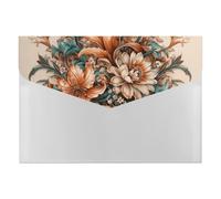 HETVBNS 6 Pockets Expanding File Folder Durable Waterproof A4 Letter Size Folders, Vintage Flower Accordion File Organizer for Office, Home & Travel