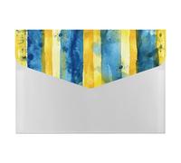 HETVBNS 6 Pockets Expanding File Folder Durable Waterproof A4 Letter Size Folders, Yellow and Blue Pattern Accordion File Organizer for Office, Home & Travel