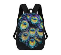 HETVBNS A Bunch of Peacock Feathers Backpack for Women Men, Durable 600D Polyester Bookbag with Large Capacity, Lightweight 17 Inch Laptop Backpack Minimalism Casual Daypack for Work, Travel