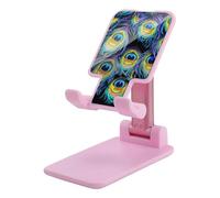 HETVBNS A Bunch of Peacock Feathers Phone Stand for Desk - Adjustable & Foldable Tablet Stand Portable Cell Phone Stand Holder Compatible with 4-13" Smartphones, Tablets
