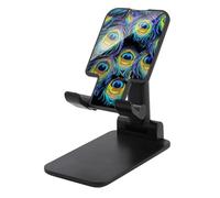 HETVBNS A Bunch of Peacock Feathers Phone Stand for Desk - Adjustable & Foldable Tablet Stand Portable Cell Phone Stand Holder Compatible with 4-13" Smartphones, Tablets