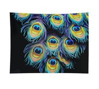 HETVBNS A Bunch of Peacock Feathers Tapestry Wall Hanging - 30"x40" Aesthetic Tapestries Soft Polyester Wall Art Decor Large Tapestry for Bedroom Living Room Dorm Backdrop, Hanging Kit Included