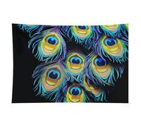 HETVBNS A Bunch of Peacock Feathers Tapestry Wall Hanging - 40"x60" Aesthetic Tapestries Soft Polyester Wall Art Decor Large Tapestry for Bedroom Living Room Dorm Backdrop, Hanging Kit Included